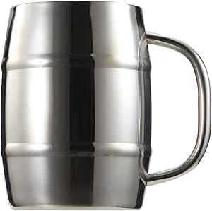 キャプテンスタッグ(CAPTAIN STAG) コップ マグカップ ビールジョッキ ダブルステンレス 樽型