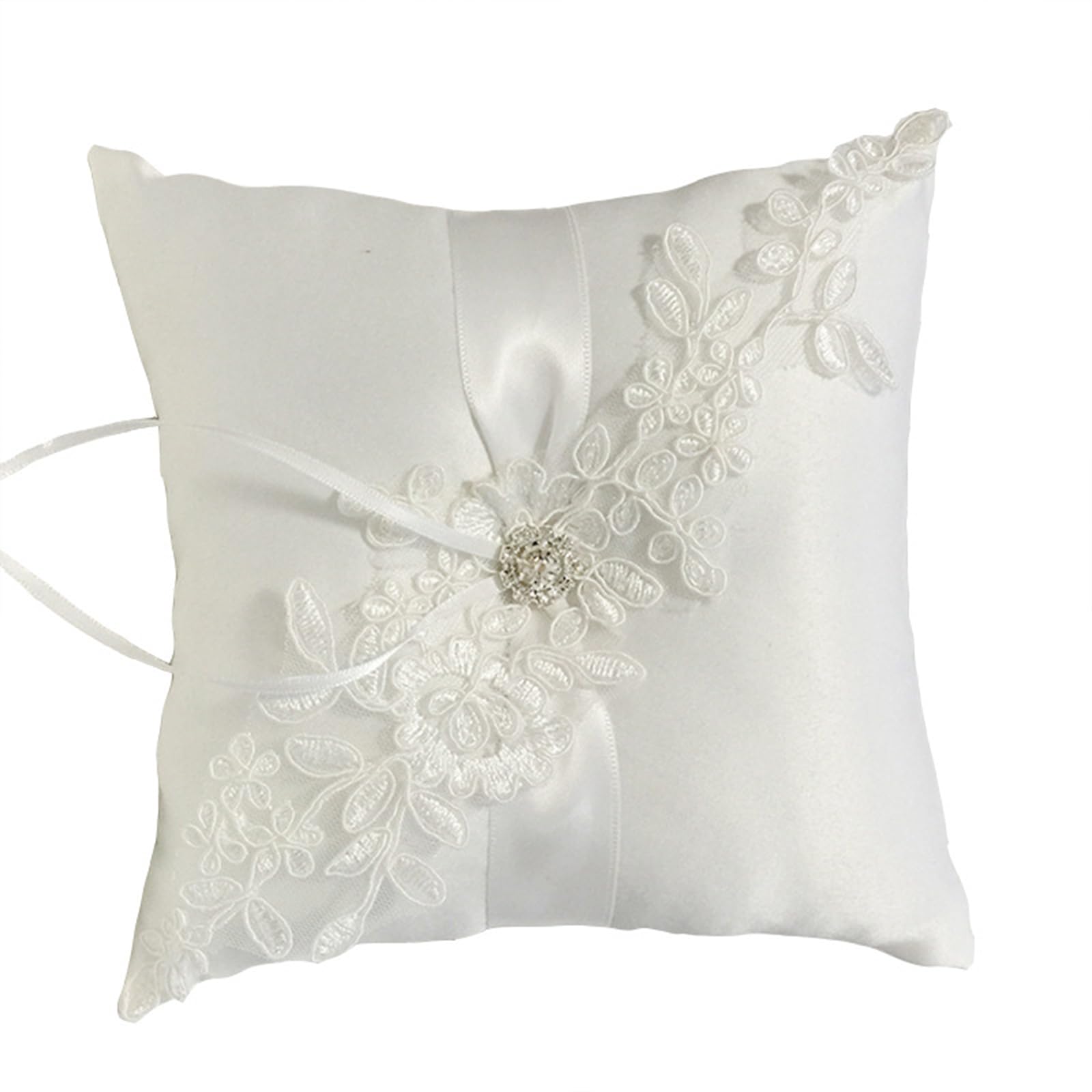 HDOYTXXM Exquisite Embroidery Flower Bridal Rings Pillow Decorative Cushion for Formal Event Wedding Ceremony Celebration Lace for Wedding