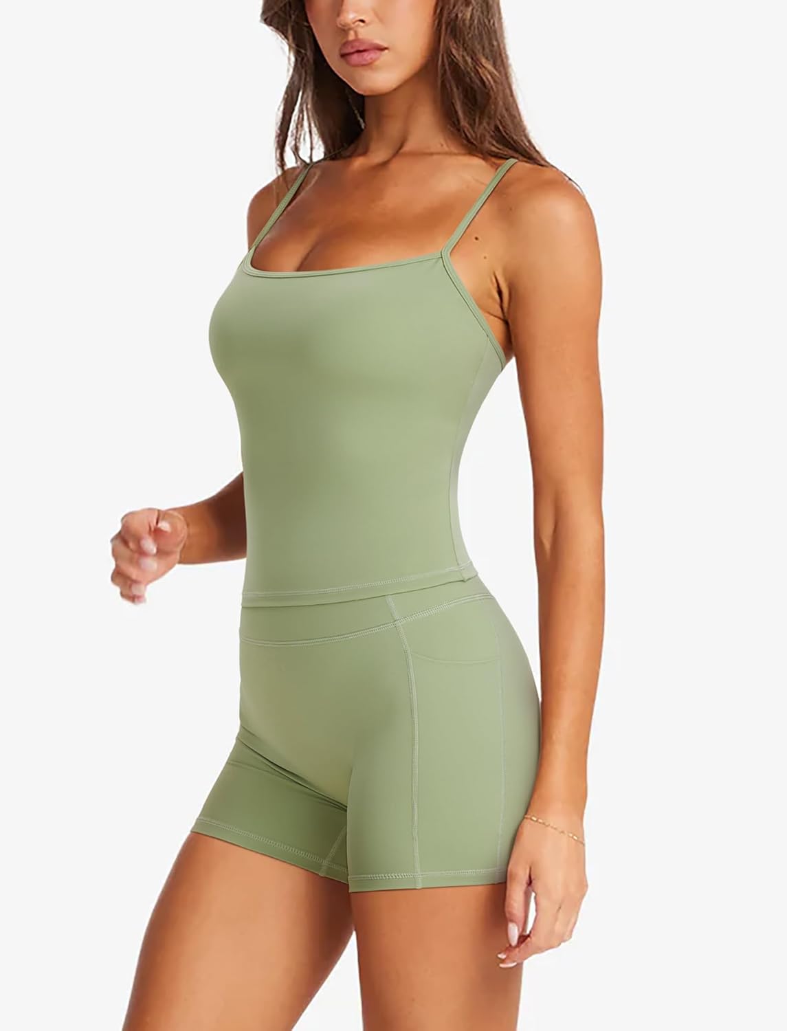 RXRXCOCO Women's 2 Piece Workout Sets Strappy Tank Top Crisscross Back Butt Lifting Shorts Matching Gym Yoga Pilates Outfits - Image 3