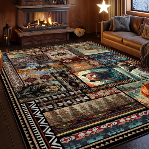 Tapete decorativo marrón con diseño oso 218x157 cm miniatura 5