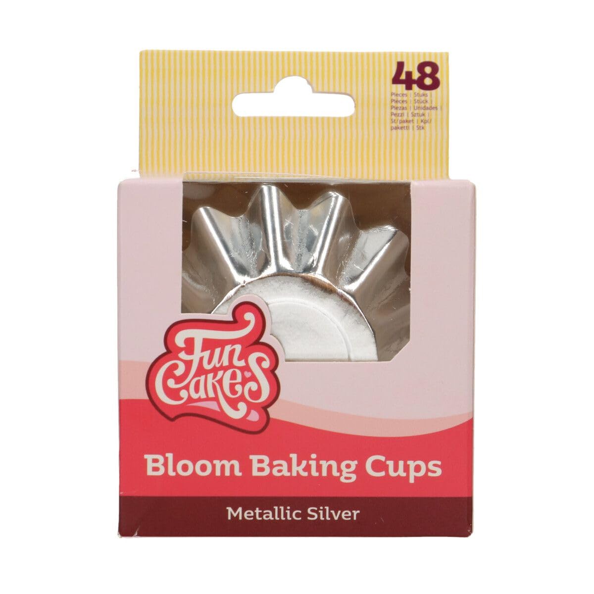 Funcakes Silver Metallic Bloom Baking Cases X 48