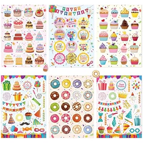 UOY Pack of 6 Happy Birthday Stickers Cover