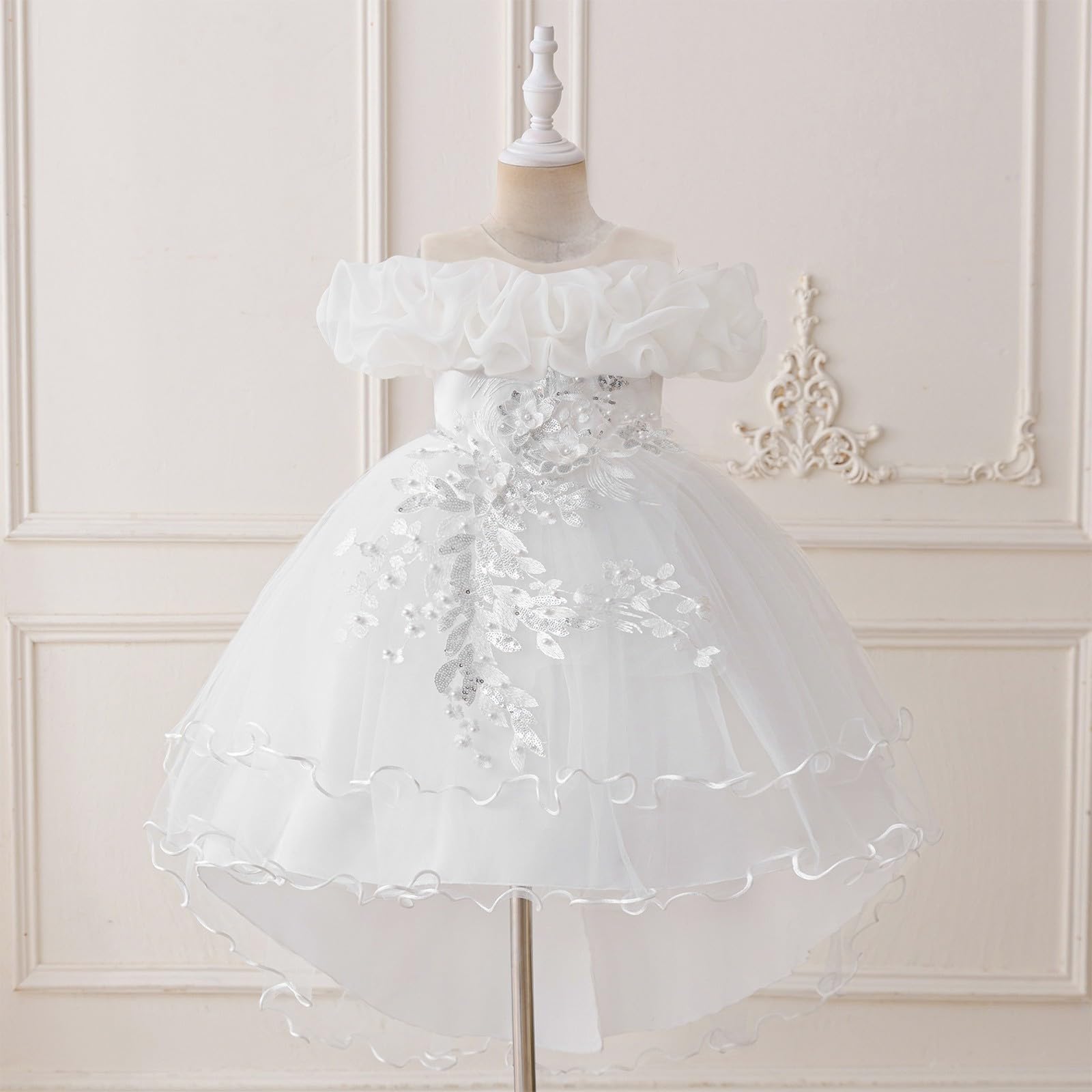 Vestido de fiesta para niñas, vestido de princesa, cumpleaños, sin mangas, acampanado, asimétrico, vestido de boda, dama de honor, vestido formal de graduación