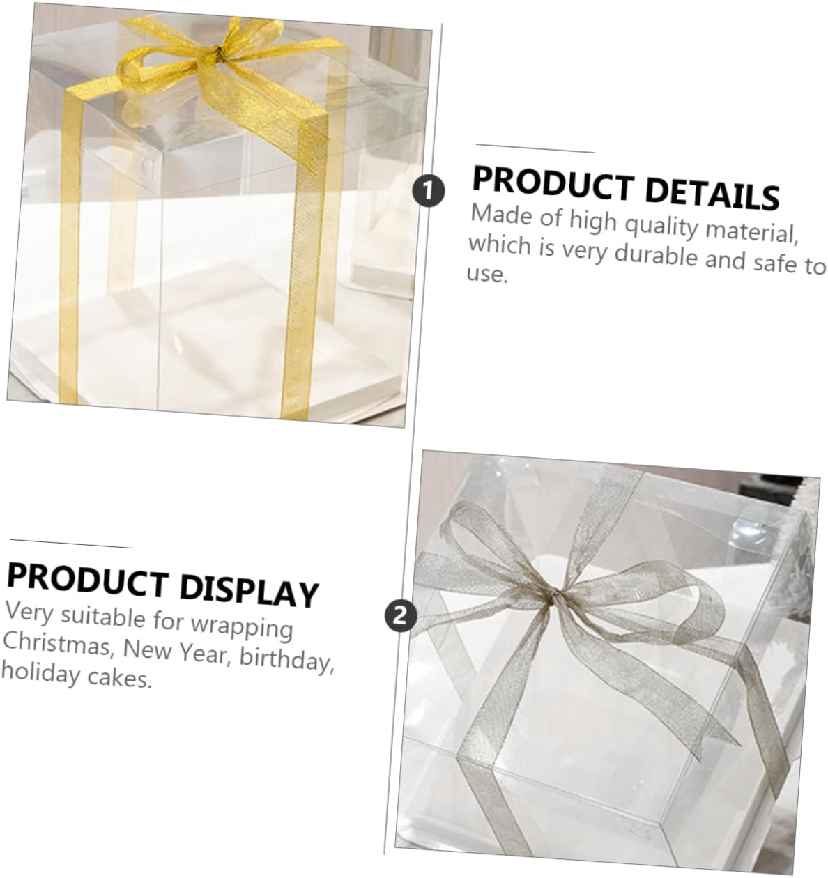 5pcs 8-inch Cake Box with Lid, Tall Single-layer Food-grade Cake Carrier for Birthday, Wedding, and Dessert Packaging