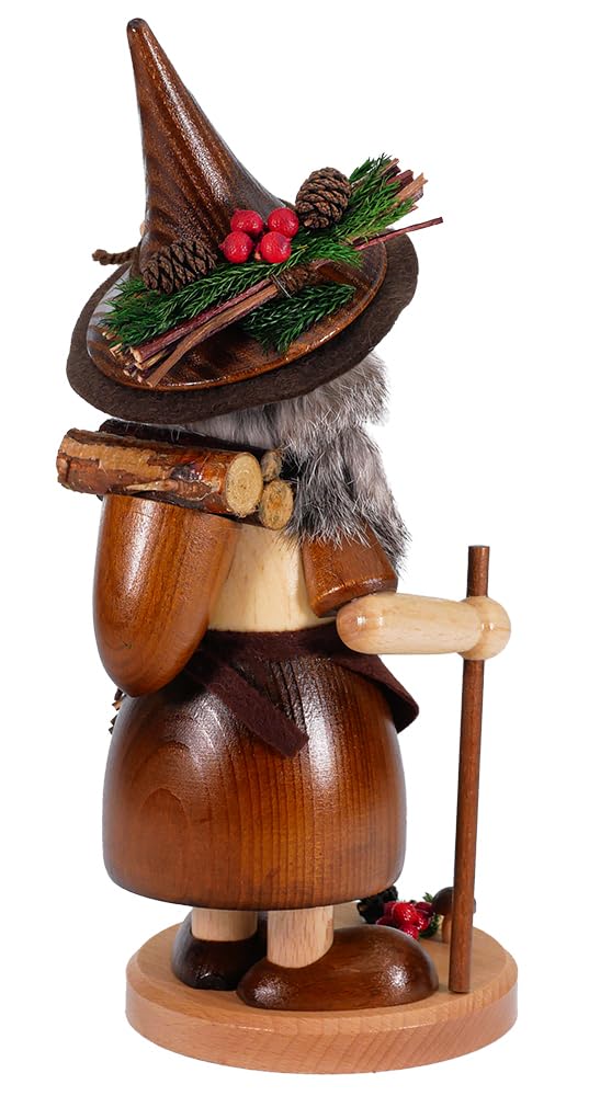 Echt Erzgebirgischer Räuchermann® Wichtelfrau mit Reißig - inkl. Original Crottendorfer Räucherkerzen #875