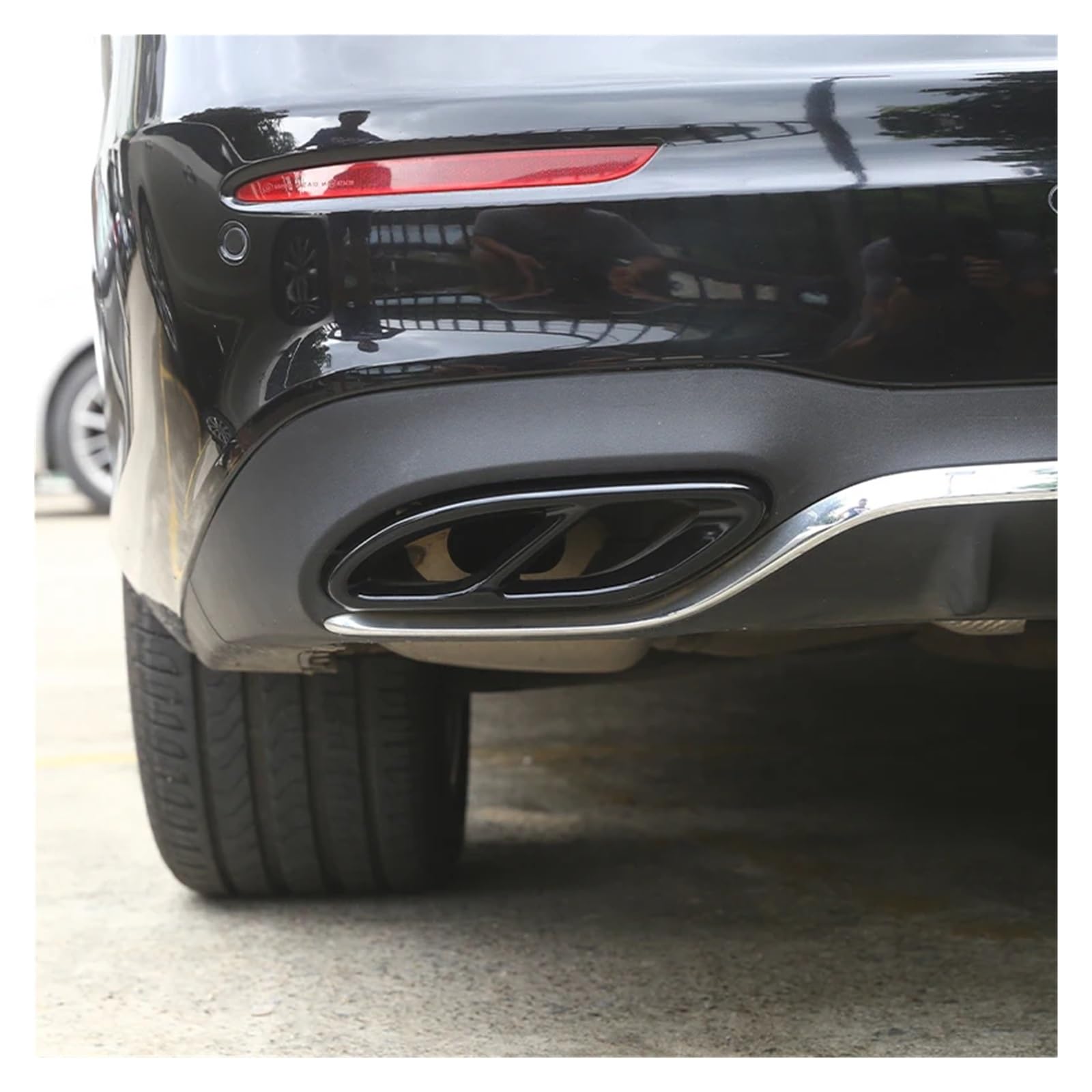 NEGRO Tail Muffler Pipe Cover Trim,Fit For, A B C E GLA GLC GLE GLS CLS Class Stainless Steel Car Rear Exhaust Throat Frame nakładka na tłumik pojazdu(Carbon Fiber)