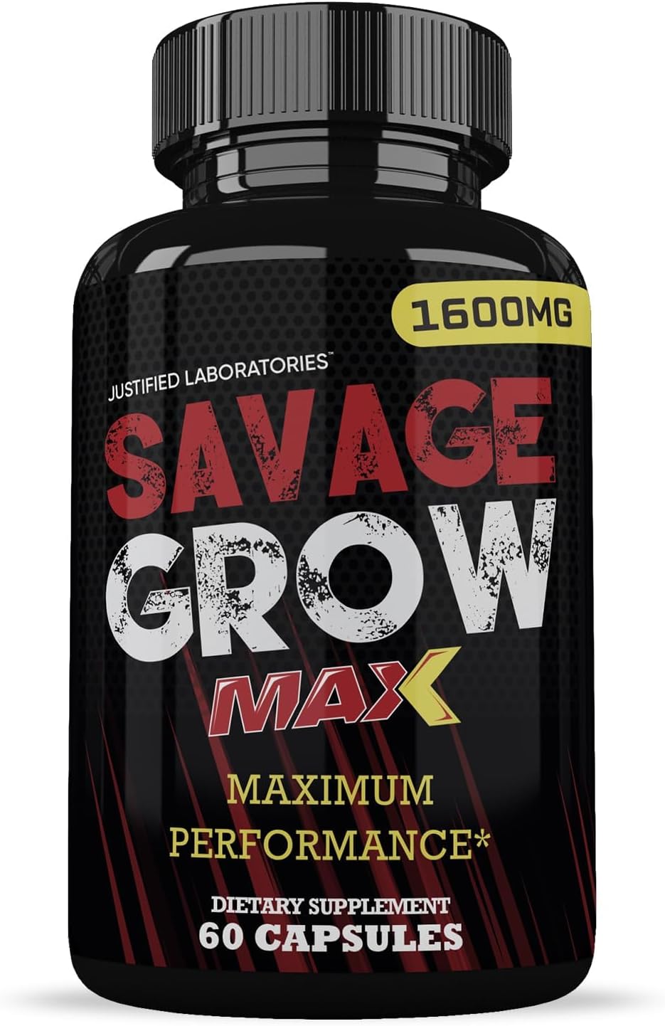 Justified Laboratories (3 Pack Savage Grow Max 1600MG Advanced Men's Heath Formula180 Capsules