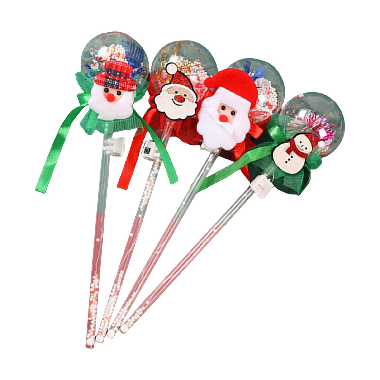 Tsophreniq 4Pieces Christmas Party Star Glowing Sticks Cool Starry Flashing Sphere Sticks for Ages Party Accessories Festival Celebration Accessories