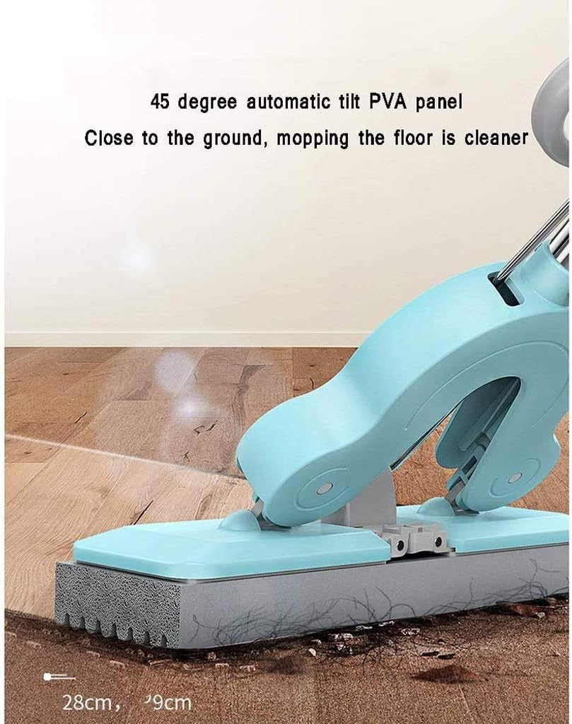 Bvdsg Mop Sponge Hands Free Washing Sponge Absorbent Rubber Mop Net Household Flat Folding Water Extinguishing Cotton Mop