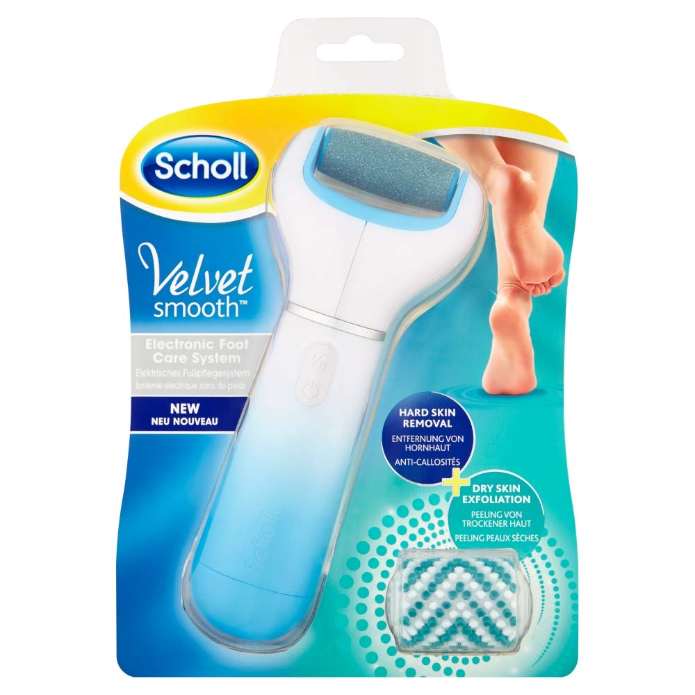 Scholl Velvet Smooth Electric Foot File Pedicure hard Skin Remover with Exfoliating Refill