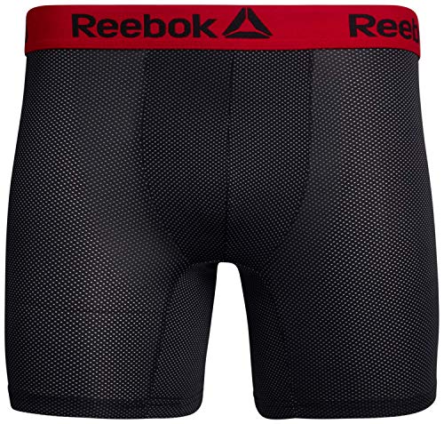 Reebok Men's Boxer Briefs – 3 Pack Performance Mens Underwear Boxer Briefs with Fly Pouch - Athletic Underwear for Men (S-XL), Size Small, All Black2
