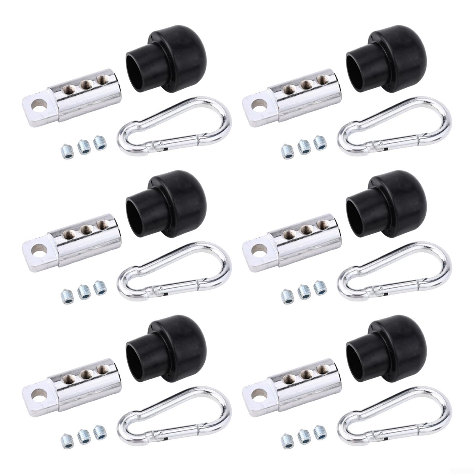 Fermacavi per attrezzature da fitness con sfera in gomma e terminale in acciaio per cavi da palestra da 5-6 mm, set di prese esagonali, connessione sicura a vite, accessorio di protezione per cavi (6