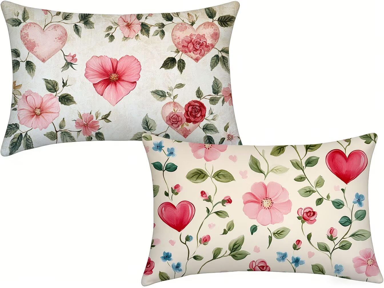 Taie oreiller 40x65 lot de 2 en velours rose pour coussin m-906