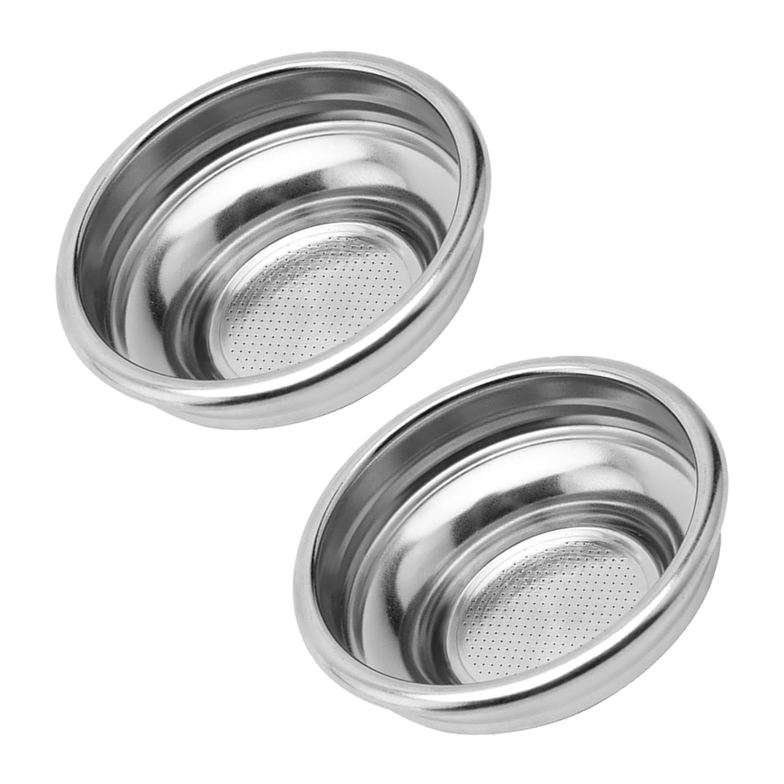 MICFENY 2pcs Stainless Steel Coffee Filter Basket 51/58mm Design for Single Cup Brewing Practical and Sturdy
