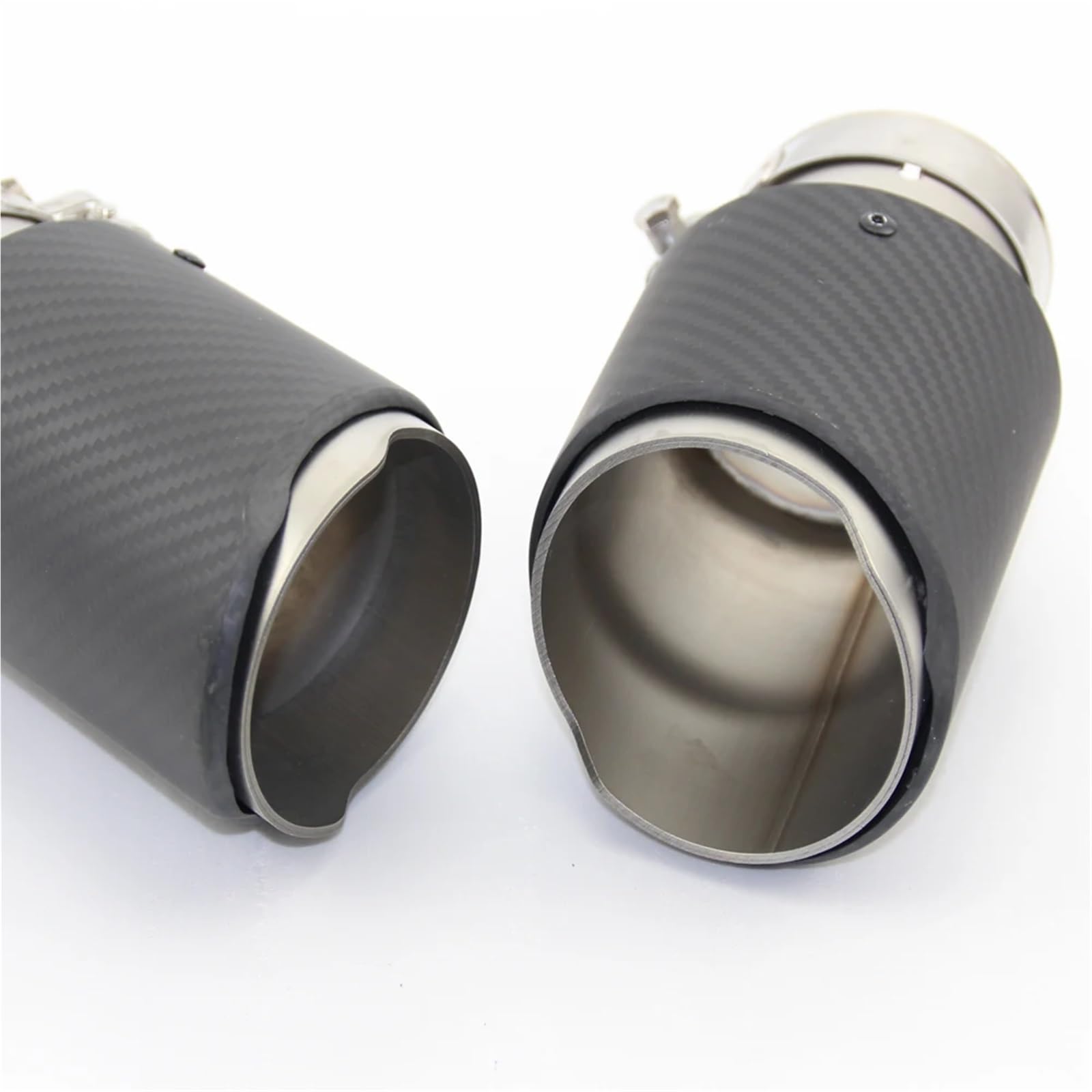 Embout De Silencieux En Fibre De Carbone Mat Pour Voiture - Universel, Acier Inox, Ø 76.2-101 Mm