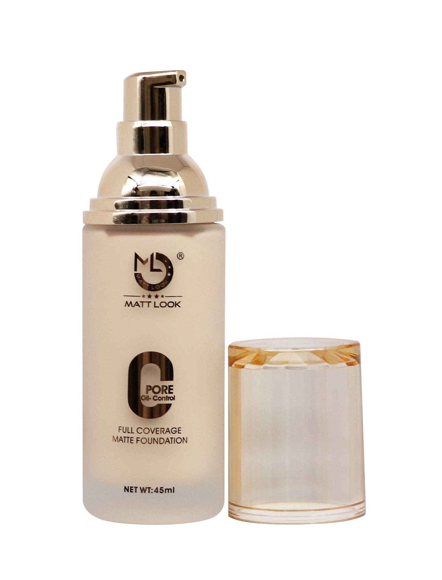 MATT LOOK Zero Pore Oil Control Full Coverage Foundation | Available in 5 shades | No clogging of pores | 45 ml | Highly blendable formula | No flakiness, Buildable and Blendable - Fair