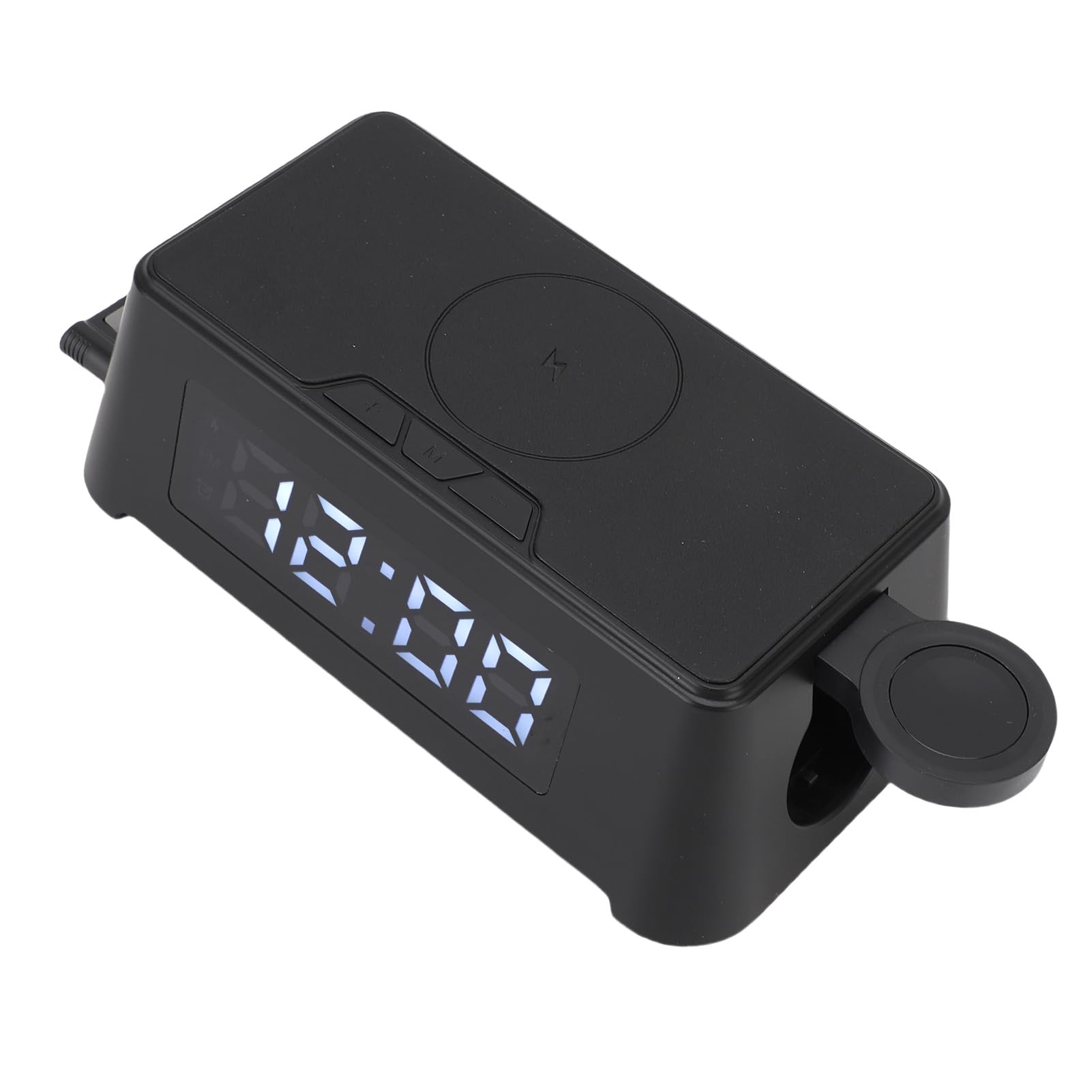 Sxhlseller Stazione di Ricarica Wireless 6 in 1 con Sveglia, Display LED per Ora e Temperatura, Ricarica Separata per Telefono, Cuffie, Orologio, Auricolari e Interfaccia Impermeabile