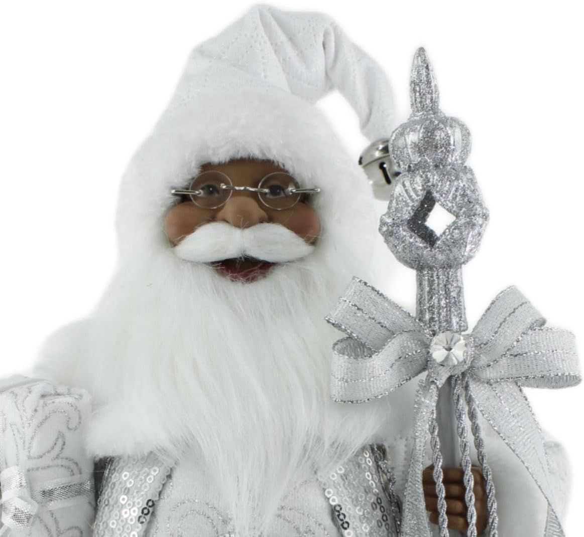 Windy Hill Collection 16" Silver Spirit Black Santa Claus Ethnic Figurine 165031E