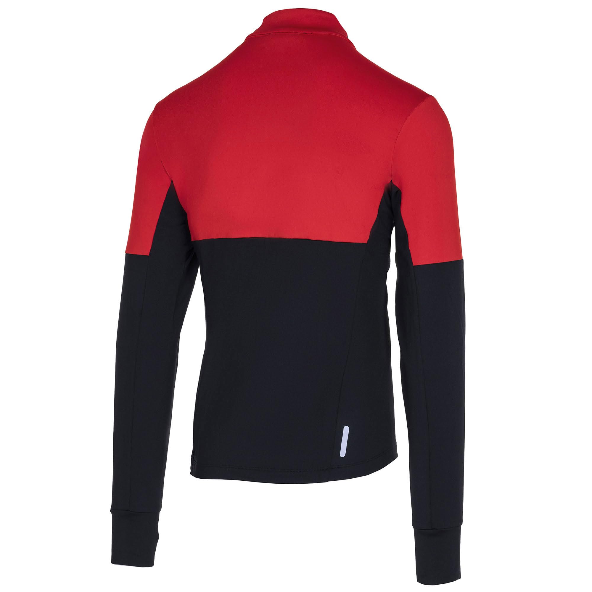 Airtracks Camiseta de manga larga para hombre de invierno, manga larga, térmica, de forro polar, resistente al viento, transpirable, reflectante, cremallera completa