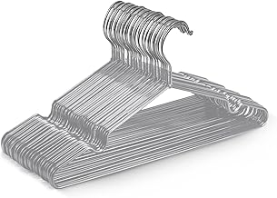 KEPLIN Rubber Coated Metal Clothes Hangers, Premium, Heavy Duty Metal Hangers for Clothes - Space Saving Coat Hanger for Closet, Racks and Rails (10, Grey)