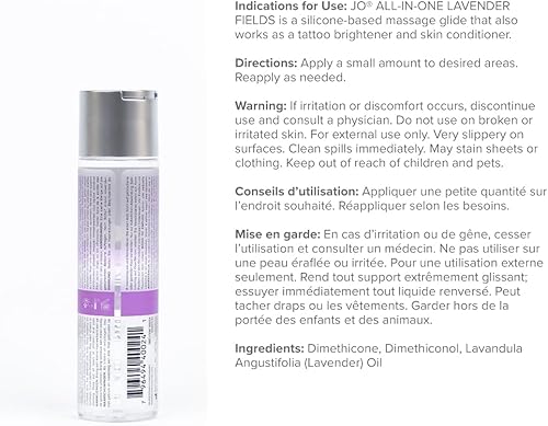 Miniatura 8 de JO Aceite de masaje todo en uno, deslizamiento a base de silicona de larga duración para hombres, mujeres y parejas, sin fragancia, 4 onzas líquidas