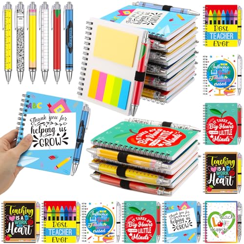 Carnet à spirale avec note adhésive et stylo pour l'organisation des enseignants