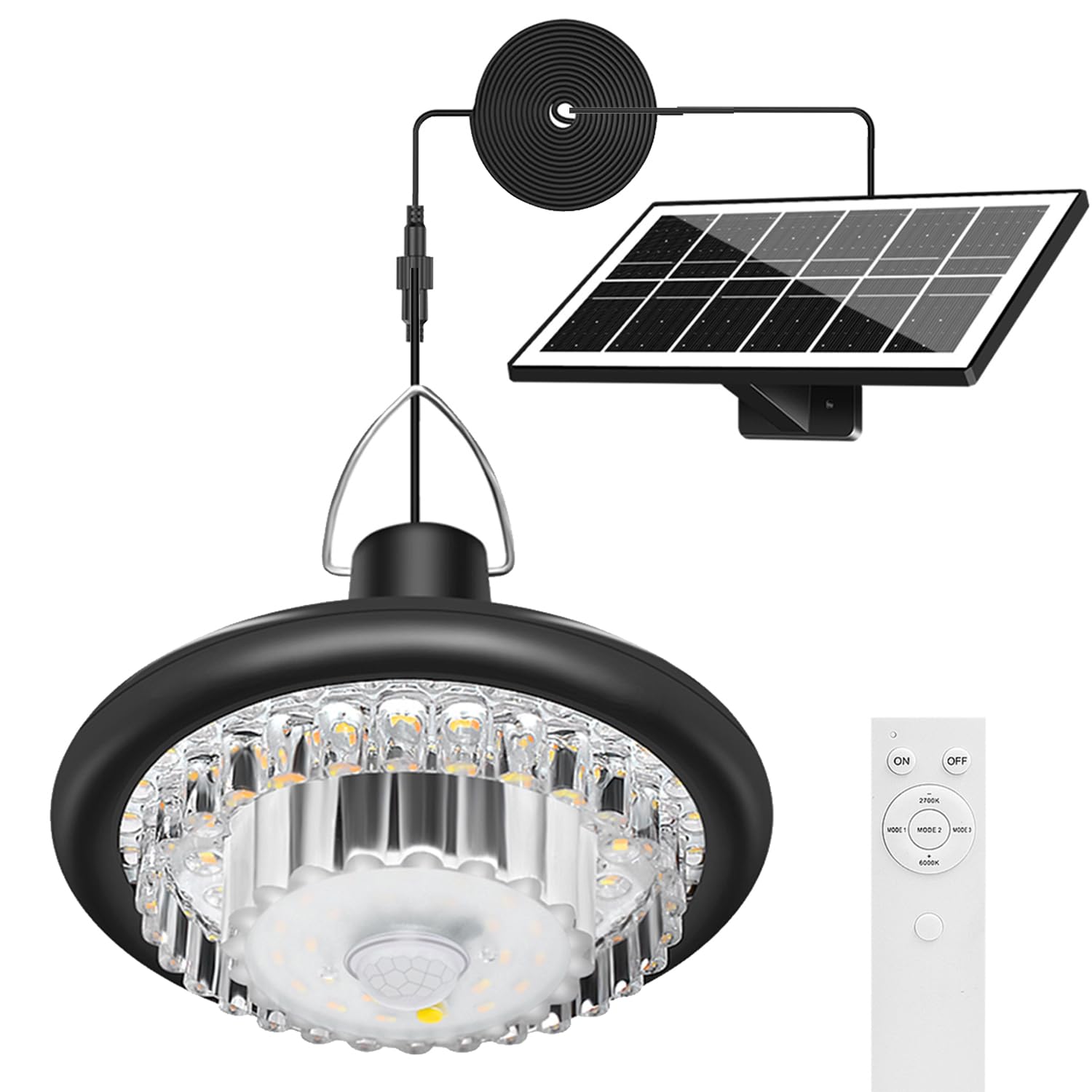 ABZXT Luce solare esterna con sensore di movimento automatico dal tramonto all'alba IP65 impermeabile 3 modalità di lavoro per patio, fienile, giardino, vialetto, cortile, prato, balcone, pollaio