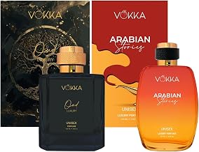 VOKKA Oud & Arabian Stories 2x100ml | Unisex Luxury Long Lasting Perfume For Men & Women | Eau De Parfum | EDP Fragrance for Gift | Travel & Skin Friendly | Notes: Sandalwood Agarwood, Fruity, Musky