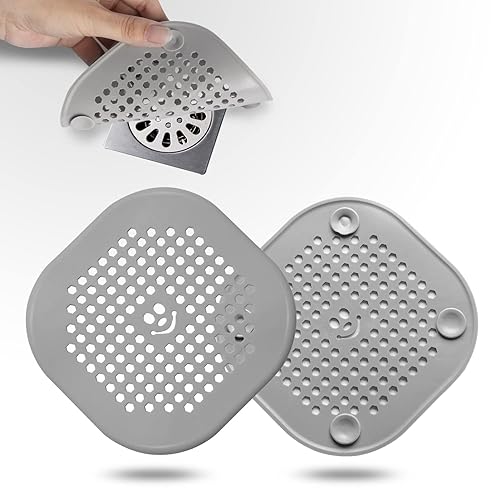 2 Pack Drain Hair Catcher Silicone Bathroom Accessories Shower Drain