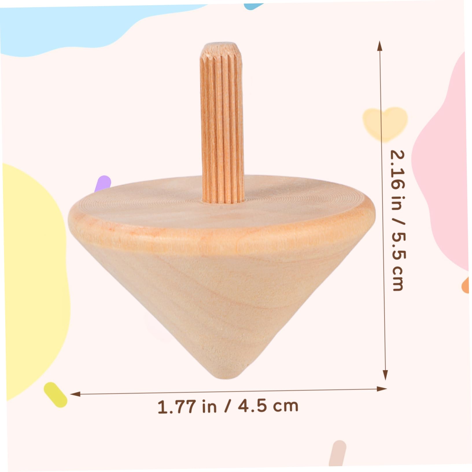 TOPPERFUN 12Pcs Wooden Spinning Tops, Unfinished Wooden Spinning Tops, Painted DIY Spinning Tops for Parties, Festivals, 5.50X4.50X4.50CM