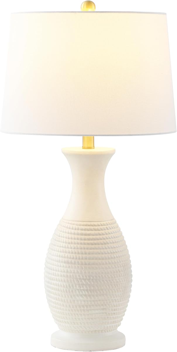 SAFAVIEH Lighting Collection Bentlee Bone & White 30-inch Table Lamp Set of 2 (LED Bulbs Included)