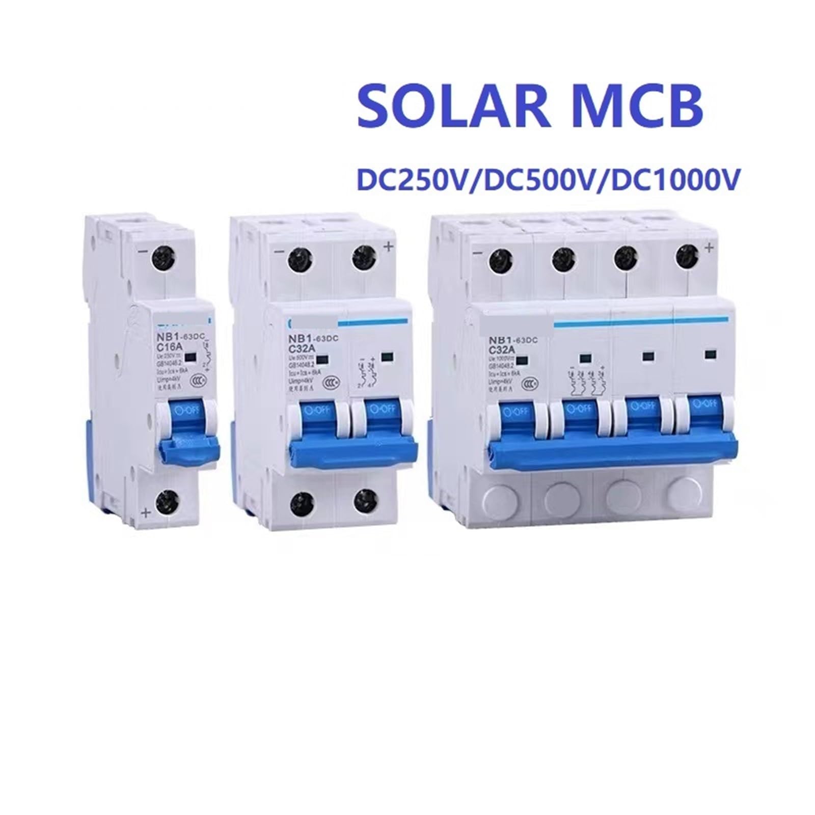 Interruttore CC NB1-63DC 1P 2P 4P DC500V 6KA C1A 2A 3A 4A 5A 6A 10A 16A 20A 25A 32A 40A 50A 63A Mini 1PZ (1P DC250V,16A)