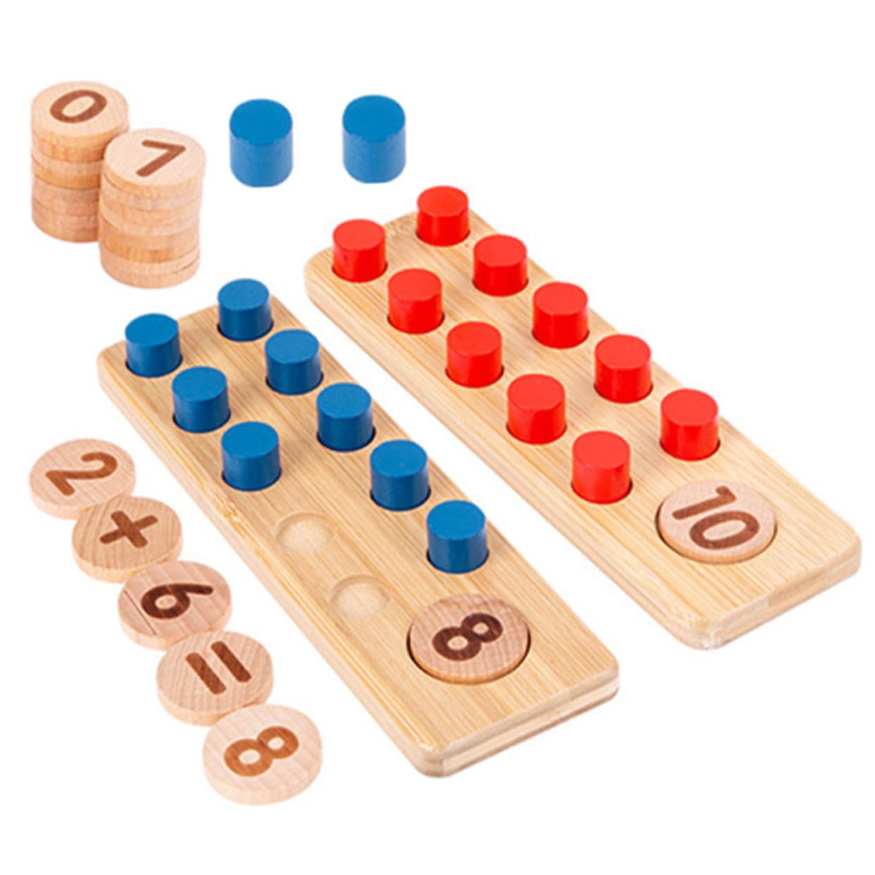 Mikinona Juguetes Matemáticos de Madera para Kit Educativo para Aprender Aritmética y Tablas de Multiplicar Juguete Didáctico Seguro para Preescolar y Jardín Infantil