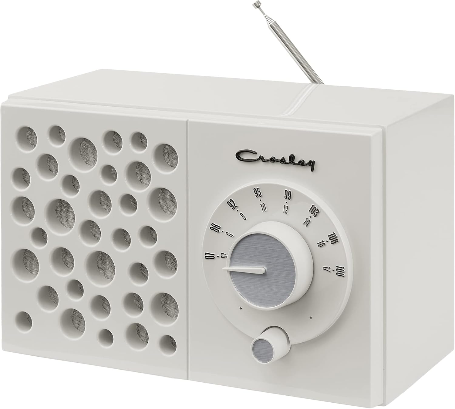 Crosley CR3042A-WS Maverick Portable AM/FM Radio with Bluetooth Receiver, White Sand