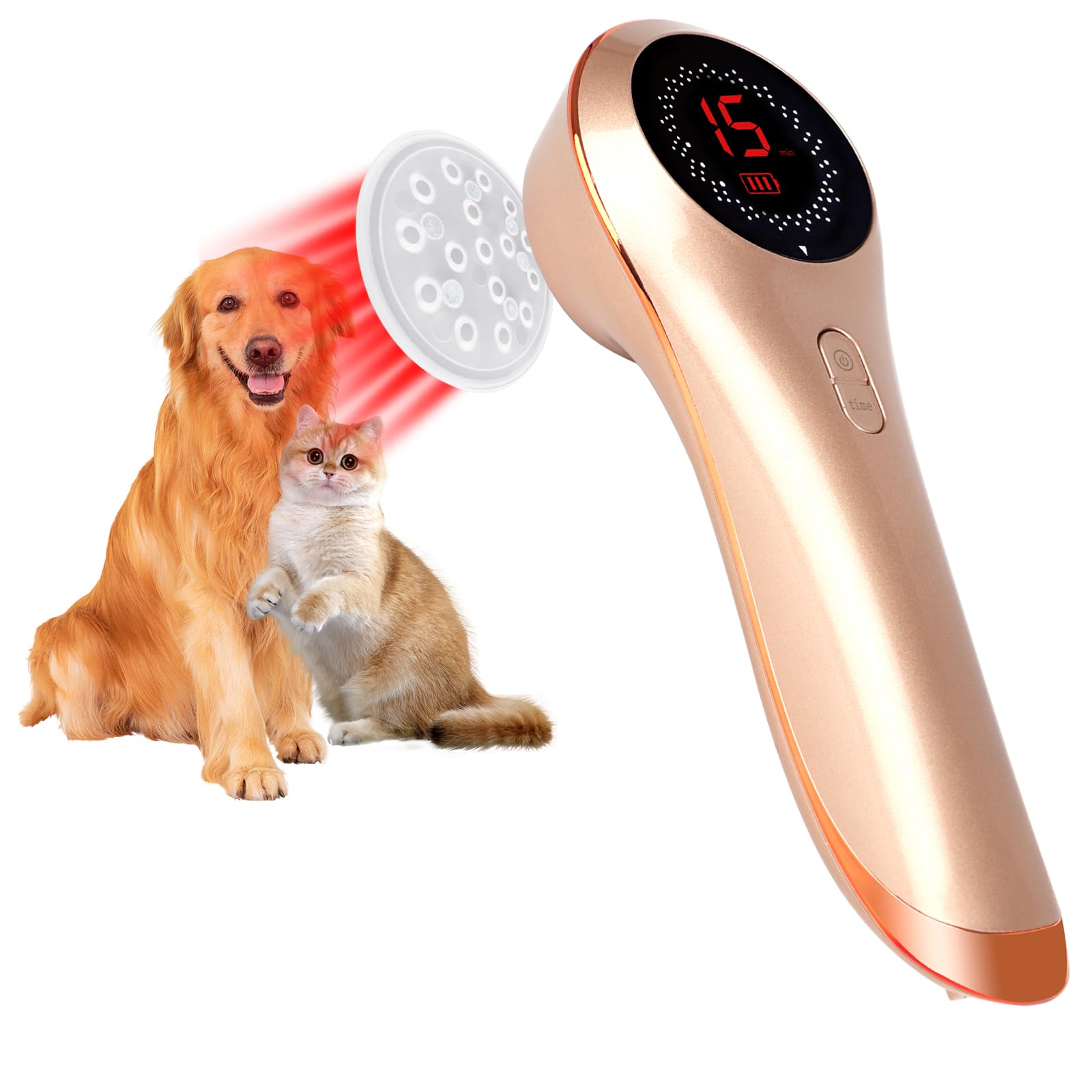 Portable Handheld Cold Laser Therapy Device for Humans & Dogs, Red Light Therapy for Body Pain Relief,with Pulse Function(808nm&650nm)
