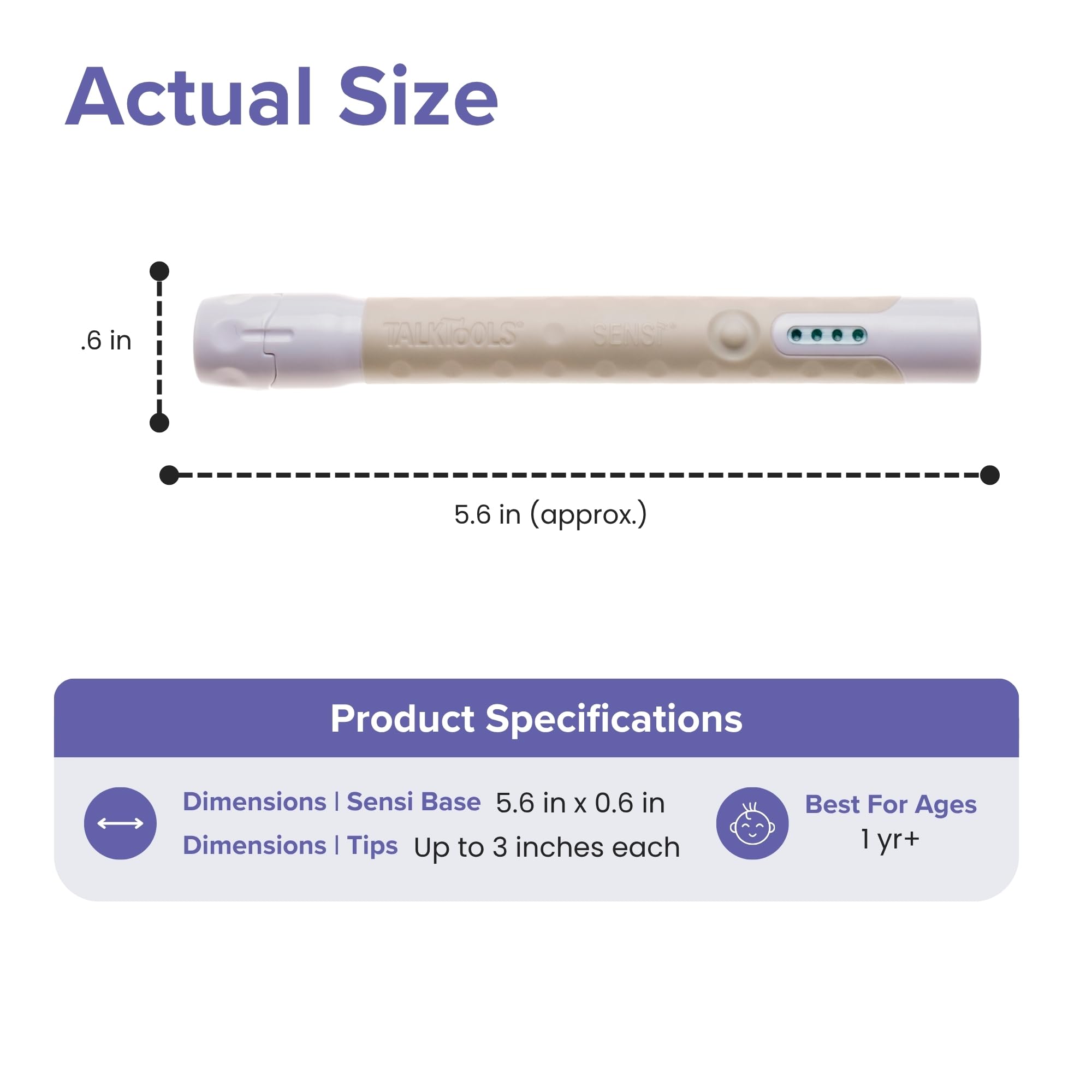 TalkTools Sensi Kit d'intégration sensorielle – Outil sensoriel oral avec nouvelle base ergonomique | Améliore les compétences de morsure et de mastication, la coordination de la mâchoire et la