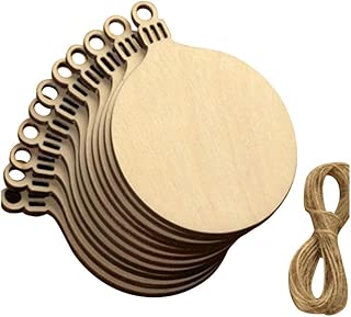 Fan-Ling 10pcs Wooden Tags Christmas Balls Decor Art Crafts Ornaments, DIY Scrapbooking,Natural Wood Slices,Unfinished Predrilled Wood Circles for Crafts Centerpieces Holiday Hanging Decorations - coolthings.us