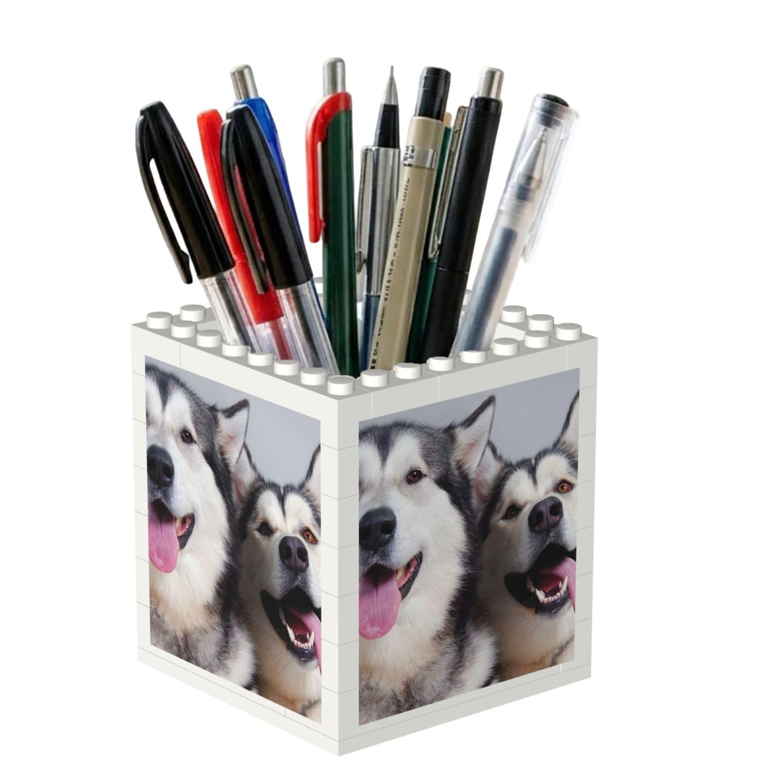 Poadnly Puppy Dog Printed, Pen Pot Pencil Holder for Office Home School, Compact Desk Organiser for Office Stationery
