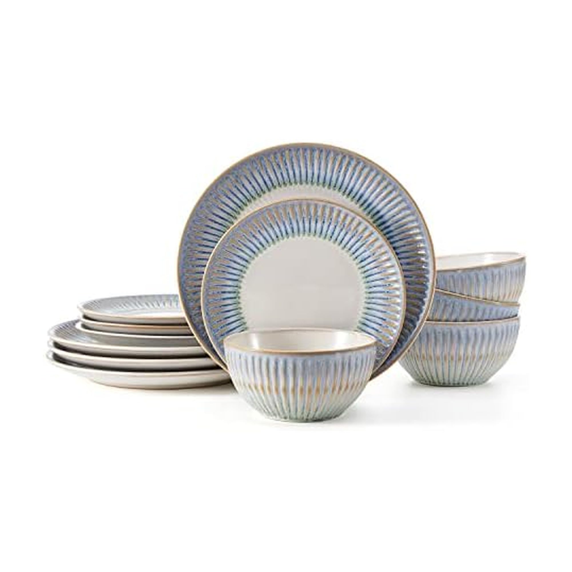 Pfaltzgraff Hensley Blue 12 Piece Dinnerware Set, Service For 4
