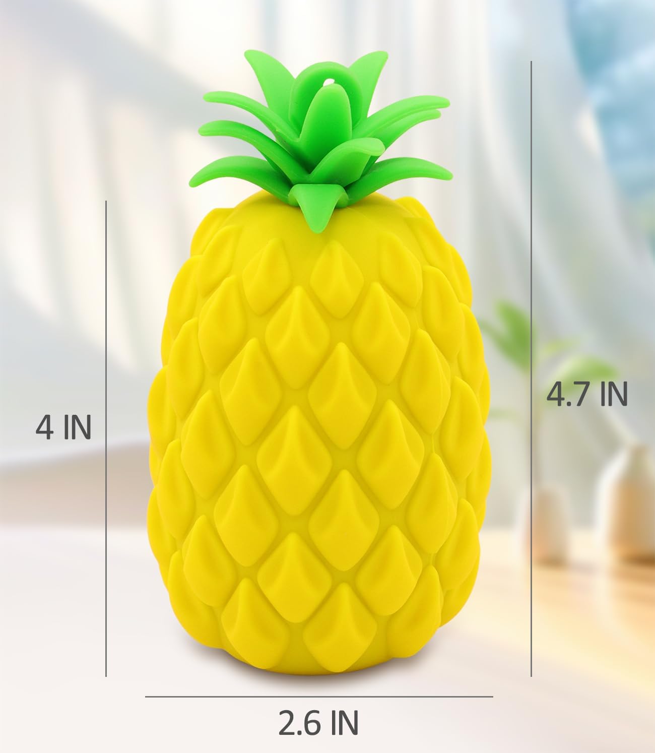 Pineapple Coin Purse Pouch with Keychain, Silicone Novelty Funny Gifts For women kids, Portable Small Storage Bag, Realistic Looking Pineapple Decorations, Zipper Wristlet Wallets
