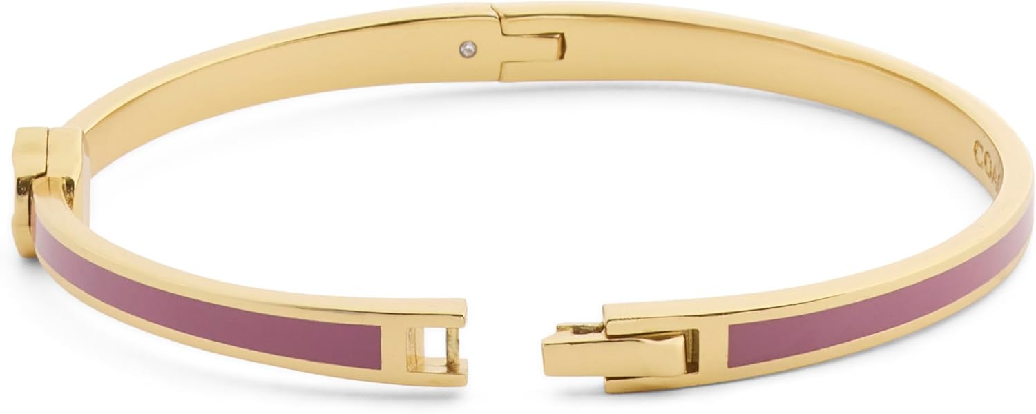 COACH Signature Tea Rose Enamel Bangle Bracelet