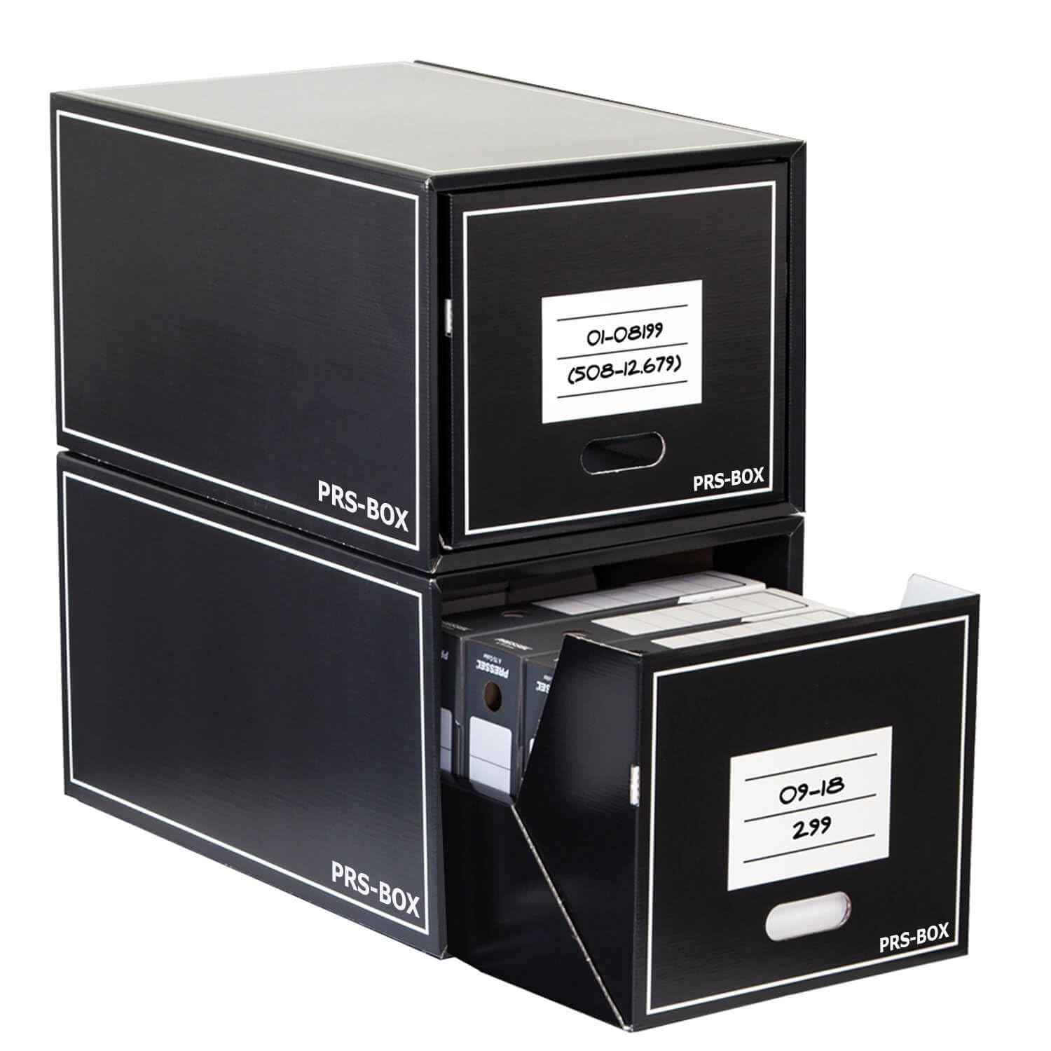 PRS - Scatola multipla per raccoglitori e scatole di archivio, colore nero (Ident con la scatola multifunzione Presssell) 2 pezzi