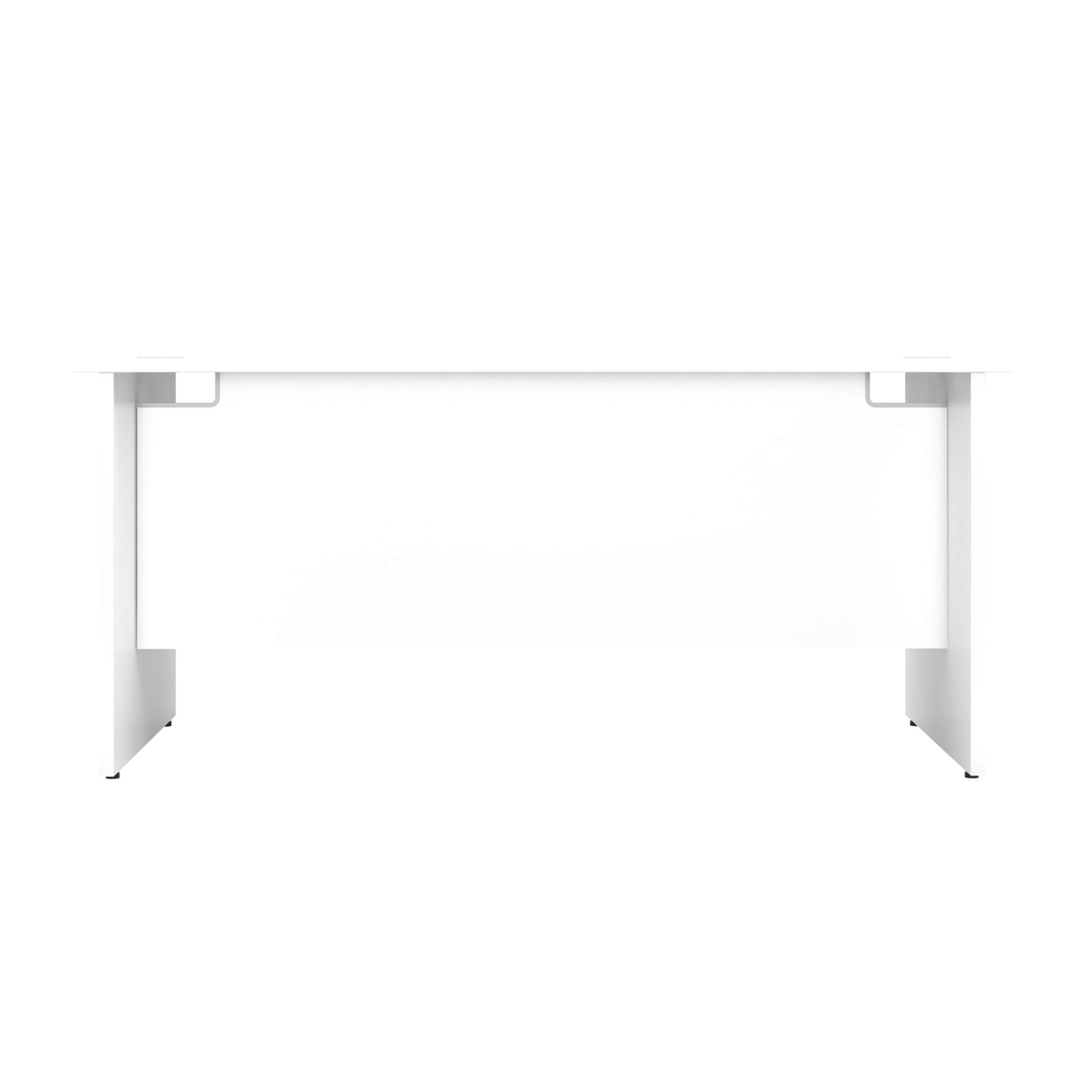 Office Hippo Heavy Duty Rectangular Office Desk, Home, Table, Integrated Cable Ports, 5 Yr Wty, MFC, White, 160cm x 80cm