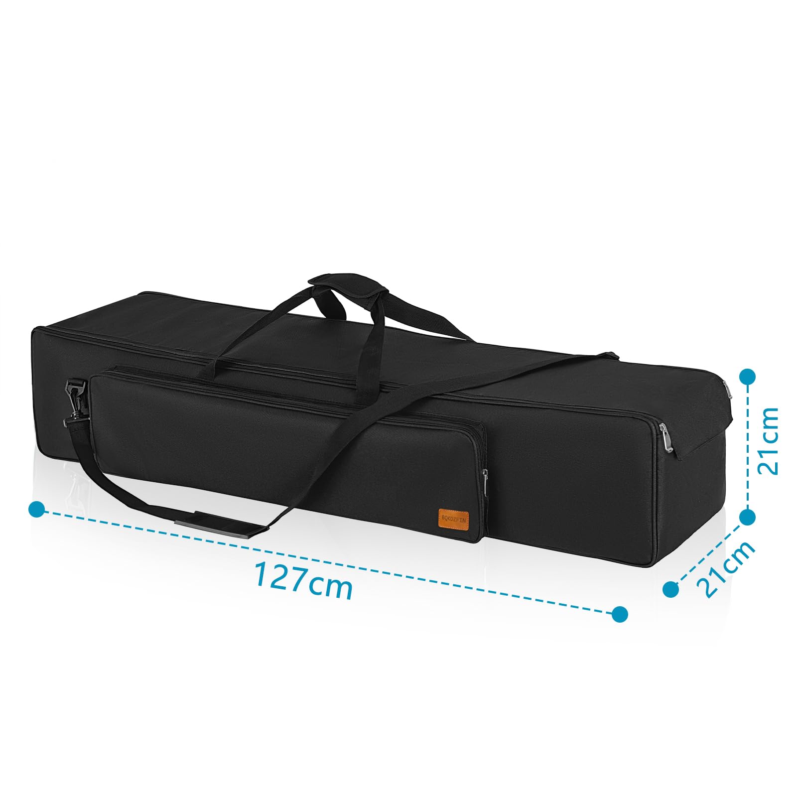 OUUTMEE Borsa multifunzione per treppiedi robusta con manico per luci, altoparlanti, fotocamere, forche, supporto microfono, nero, Nero B, L-127x21x21cm, Borsa per treppiedi