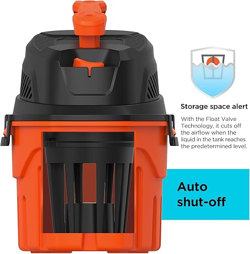 Miniatura 6 de BLACK+DECKER Aspiradora para uso húmedo y seco, 3 galones 3.0 pico de CV, aspiradora portátil 3 en 1 con cable con accesorios, aspiradora para el