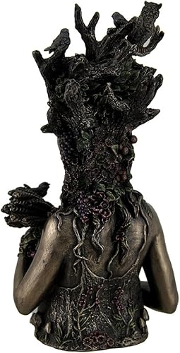 Miniatura 3 de Estatuas de resina Estatua de Gaia Madre griega Tierra Diosa y madre ancestral de toda la vida 4.75 x 9.75 x 4.25 pulgadas, bronce