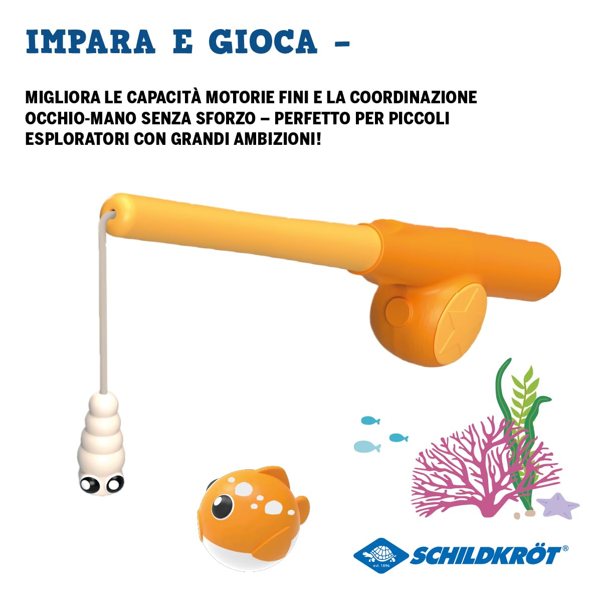 Schildkröt Gioco di Pesca Magnetico per Bambini | da Interni ed Esterni | con Canna Telescopica e Animali Magnetici | Ideale per Mare, Giardino, Piscina e Vasca | Colori Assortiti