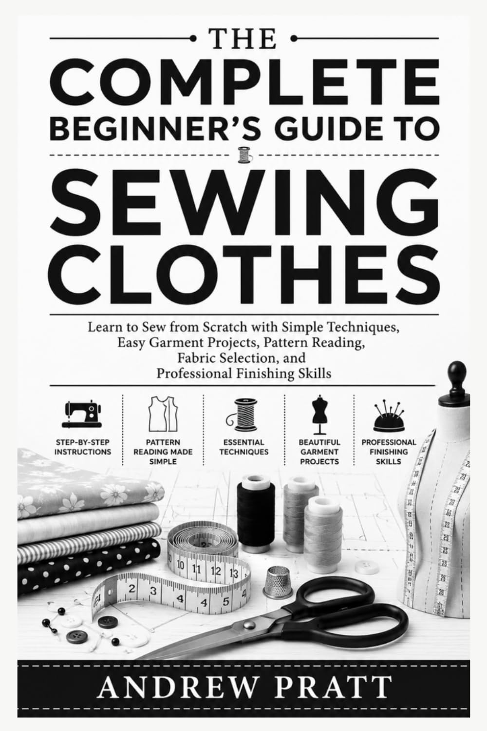 The Complete Beginner's Guide to Sewing Clothes: Learn to Sew from Scratch with Simple Techniques, Easy Garment Projects, Pattern Reading, Fabric Selection, and Professional Finishing Skills