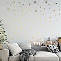 Vista 4 de Calcomanías de pared con estrellas doradas, removibles, fáciles de despegar, para decoración del hogar, paredes pintadas de vinilo metálico