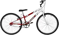 Bicicleta de Passeio Ultra Bikes Esporte Bicolor Rebaixada Aro 26 Reforçada Freio V-Brake Sem Marcha Vermelho/Branco